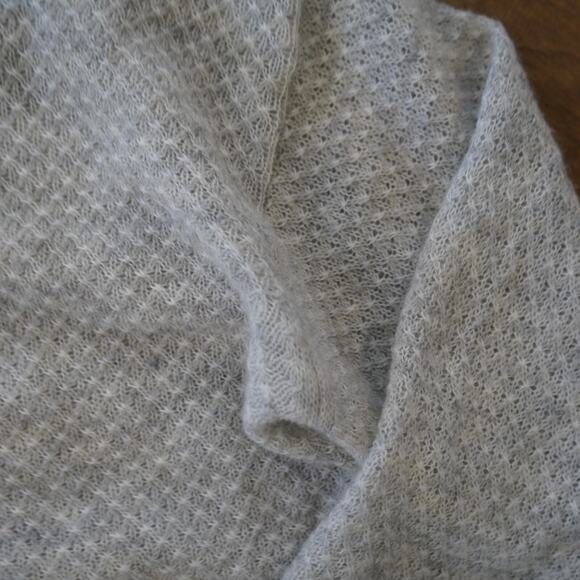 Quince Sweater Womens Small Light Gray Baby Alpaca-Wool Diamond Stitch Crewneck - Picture 7 of 9